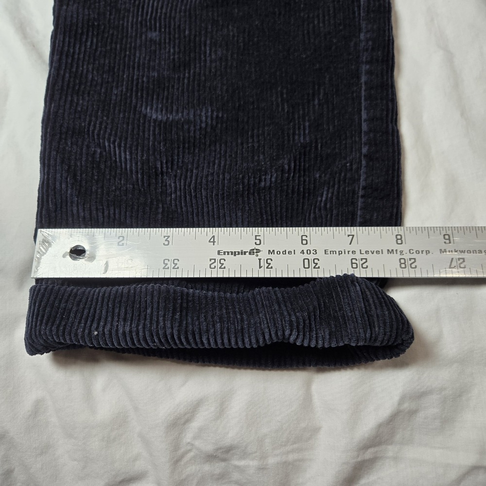 Jos A‎ Bank Corduroy Pants Tag 35x32 Measures 32x30 Pleated  Dark Navy Cuffed - Picture 4 of 11